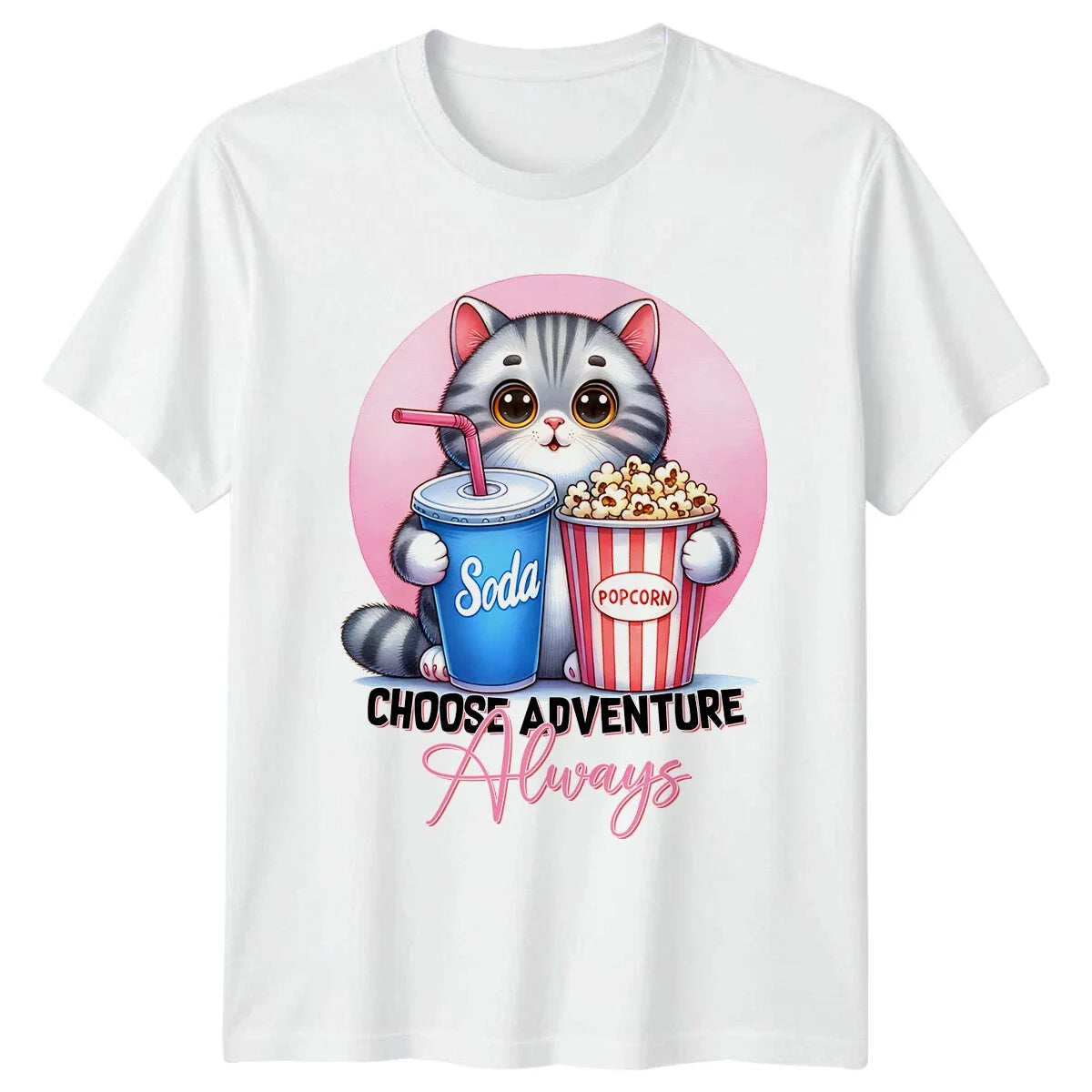 Choose Adventure Always Cat Lover , Cute Graphic Kitty Tee Unisex , , , Long Sleeve Tee