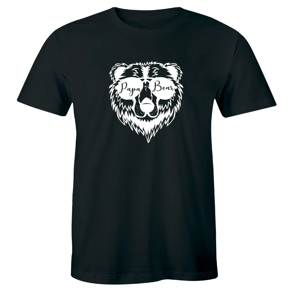 Papa Bear with Sunglasses Black for Men Cool Gift for Dad Fathers Unisex , , , Long Sleeve Tee