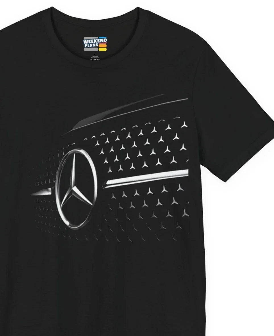 Three-Pointed Star Front Grille Silhouette Shirt : Mercedes Logo / Emblem Unisex , , , Long Sleeve Tee