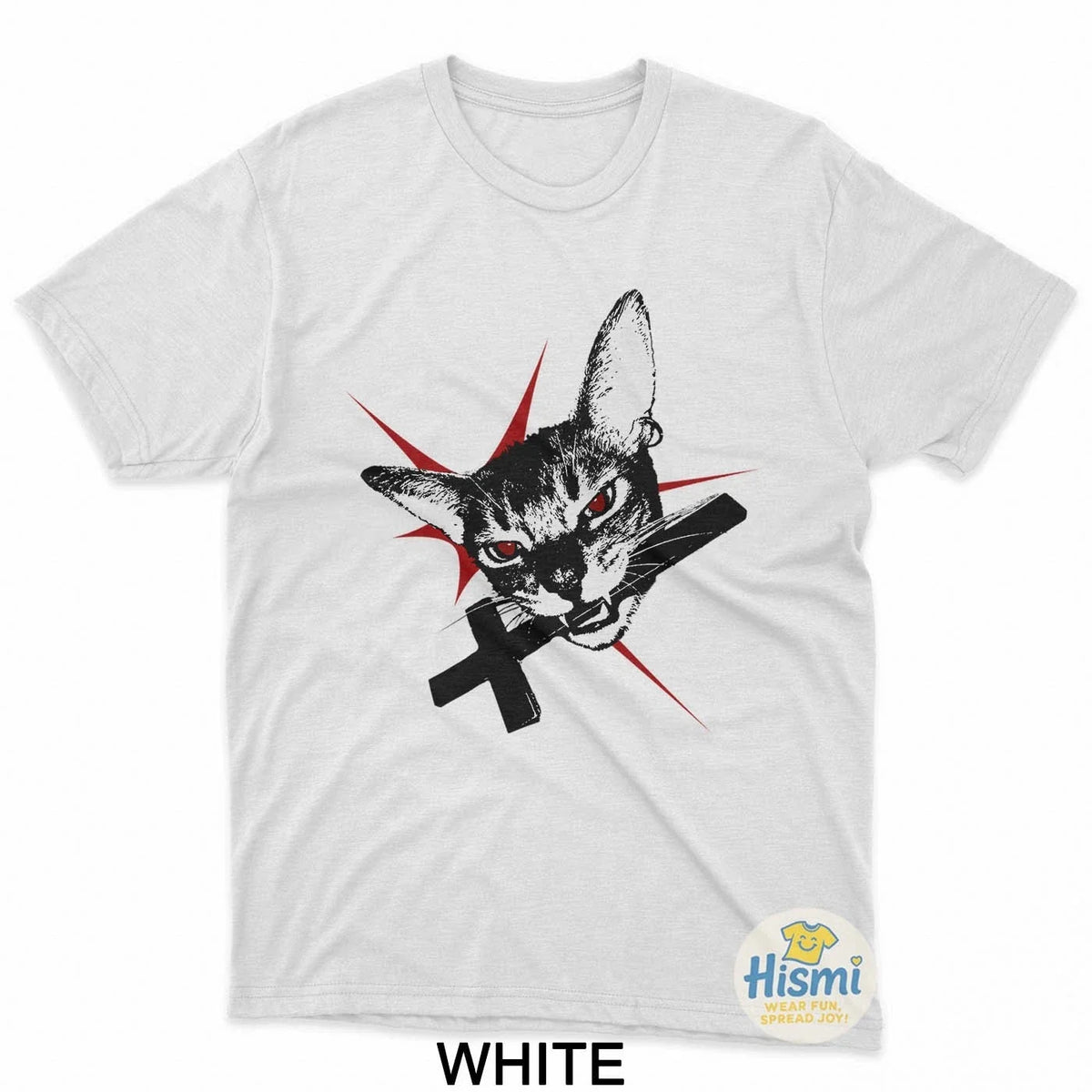 Red Eye Cat Dark Grunge Aesthetic Tee Unisex , , , Long Sleeve Tee