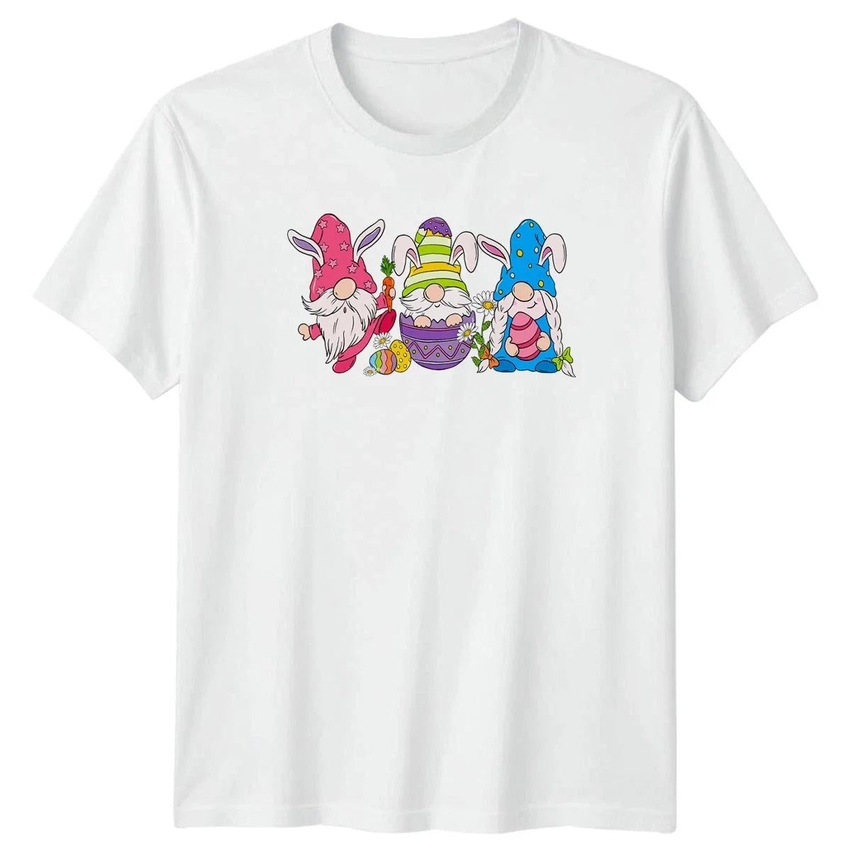 Three Cute Gnomes Wearing Bunny Gnomes Easter Easter Gift Unisex , , , Long Sleeve Tee