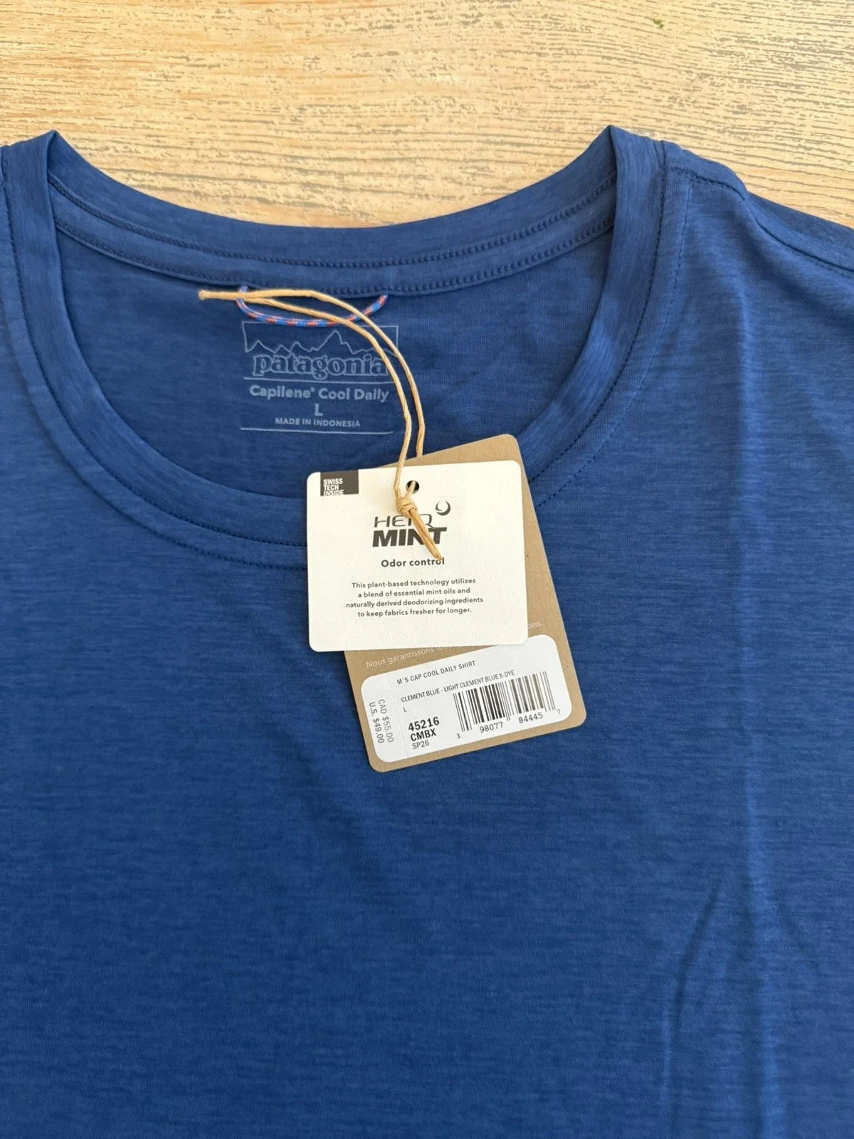 Patagonia Mens Capilene Cool Daily S/S - Clement Blue - Large L Unisex , , , Long Sleeve Tee