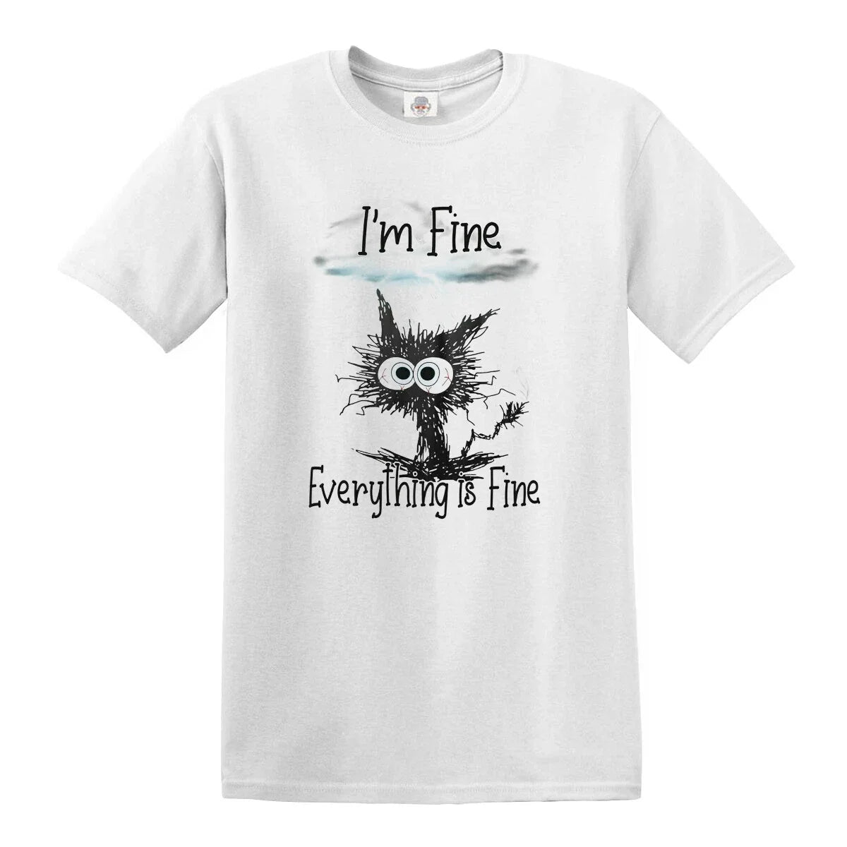 I'm Fine Everything Is Fine Funny Cat Kitten Cute Top Tee Unisex , , , Long Sleeve Tee