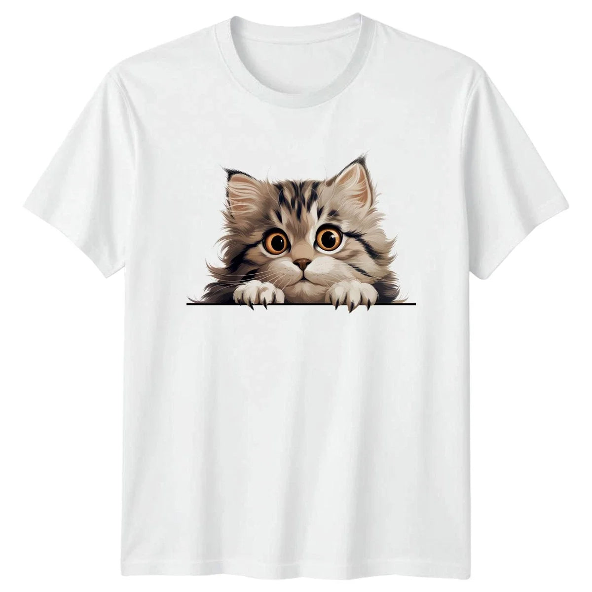 Cute Peeking Kitten Cat Lover Pet Owner Gift For Him And Her Unisex , , , Long Sleeve Tee