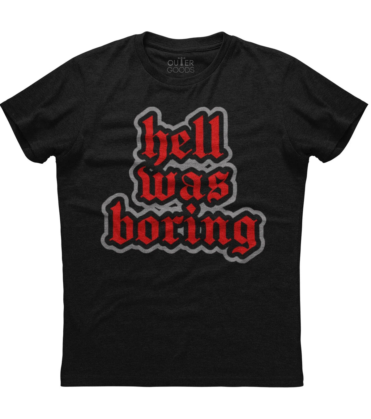 Hell Was Boring Goth Aesthetic Mens Short Sleeve Cotton Black Unisex , , , Long Sleeve Tee