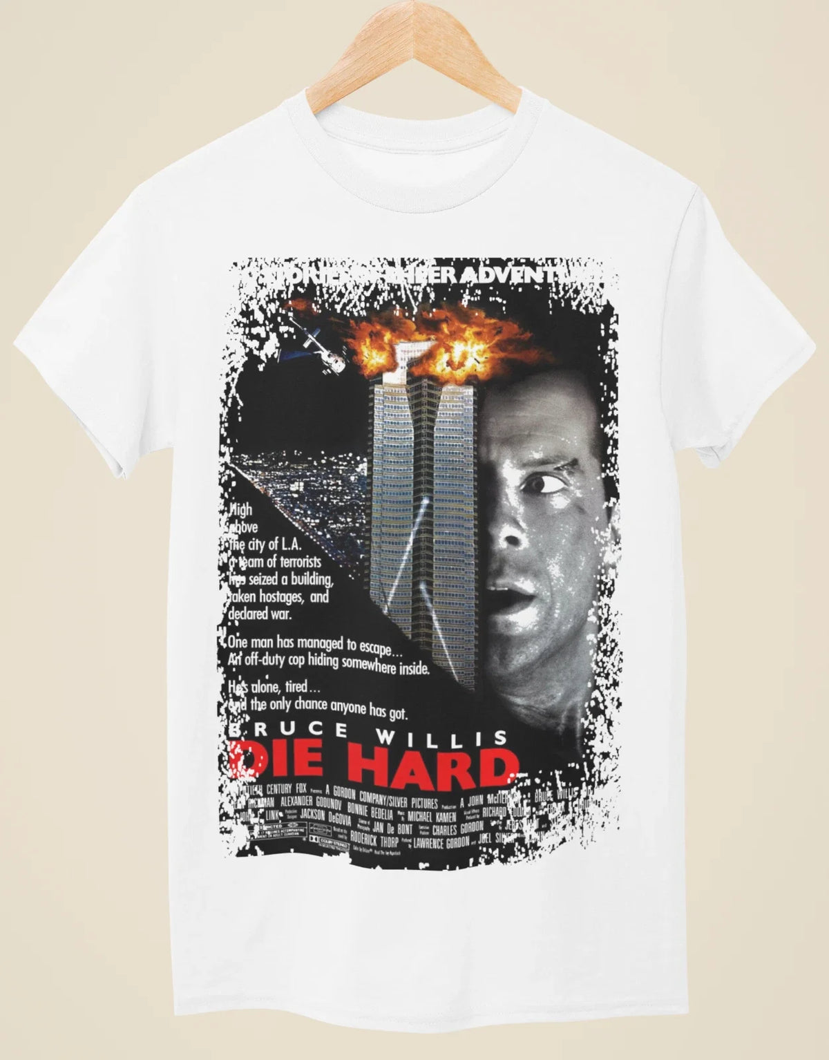 Die Hard - Movie Poster Inspired Unisex White Unisex , , , Long Sleeve Tee