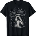 Funny Cat UFO Cute Kitty Space Spaceship Alien Aesthetic Unisex , , , Long Sleeve Tee