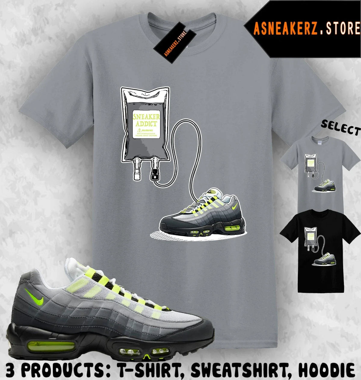 Tee Shirt Matching AM 95 Big Bubble Neon 2026 Match Sneaker Sneakerhead Therapy Unisex , , , Long Sleeve Tee