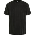 Urban Classics Oversized Pinstripe Tee Black White Pinstripe Jersey Unisex , , , Long Sleeve Tee
