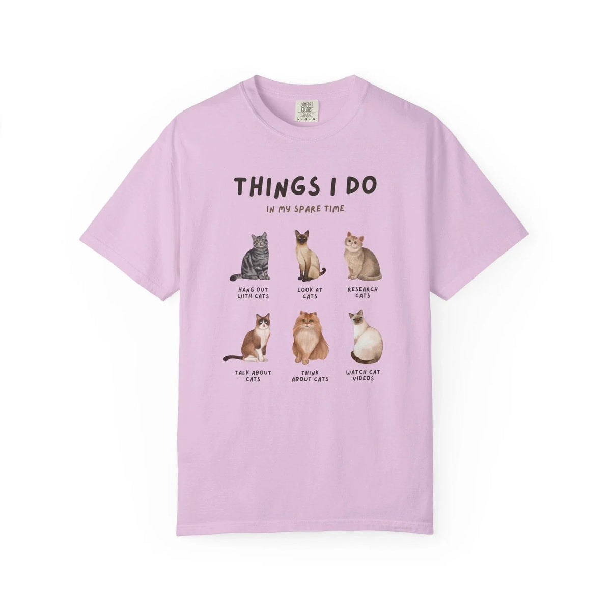 Cat Illustrations | Cute Cat Chart Tee, 100% Cotton, Cat Lovers Tee Unisex , , , Long Sleeve Tee