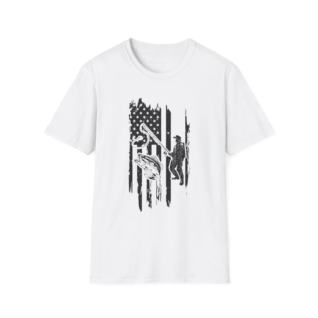 American Flag Fishing | Grunge Rescue Silhouette Unisex , , , Long Sleeve Tee