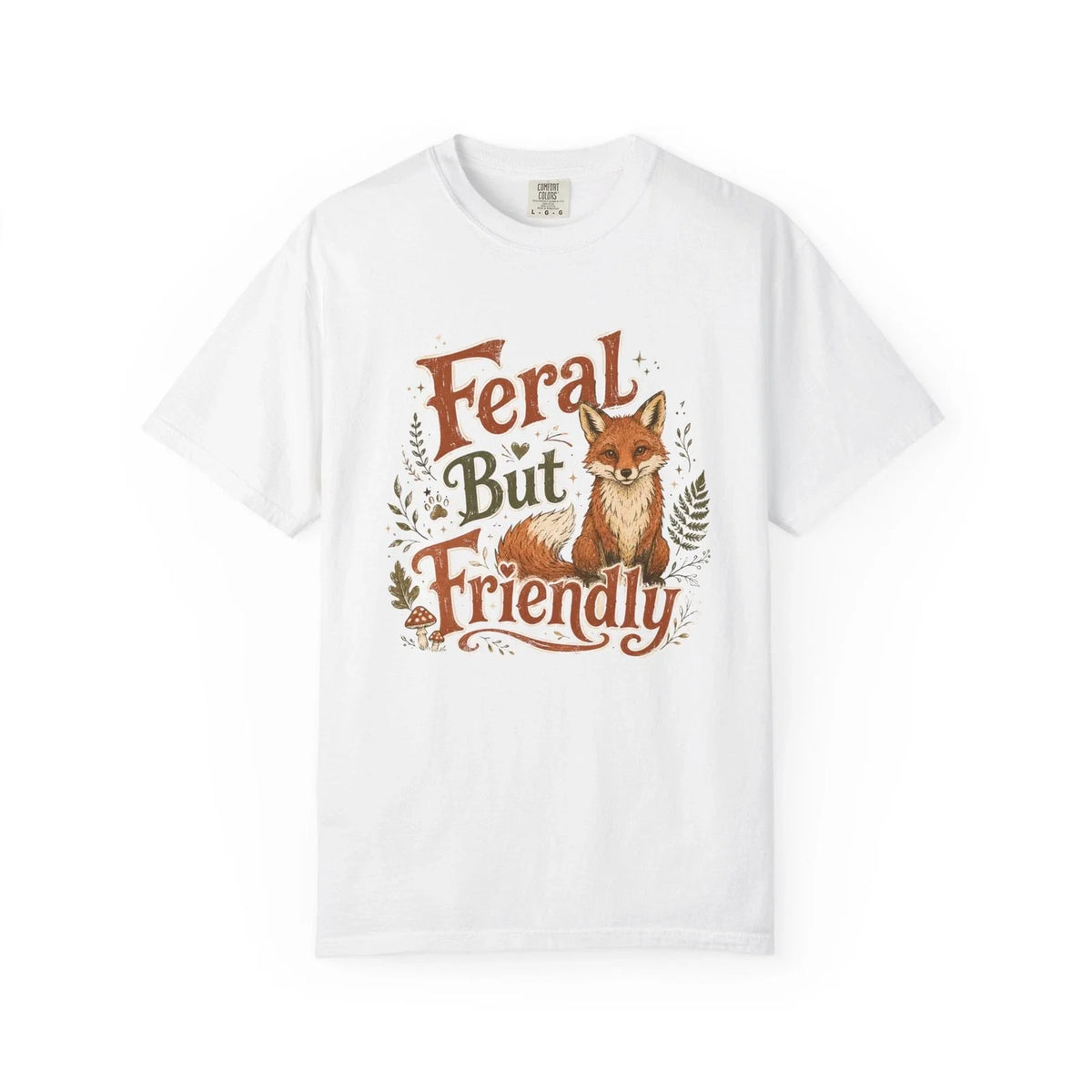 Feral But Friendly Fox | Cute Fox Illustration Unisex , , , Long Sleeve Tee