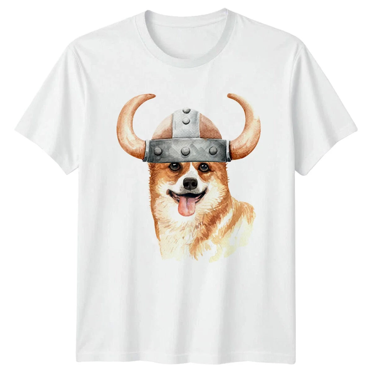 Viking Corgi Dog Mens Cute Pet Lover Graphic Tee Unisex , , , Long Sleeve Tee