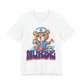 Cute Nurse Teddy Bear Tee | Coffee, Stethoscope, Medical Cute Design Unisex , , , Long Sleeve Tee