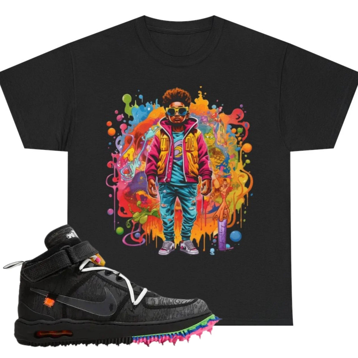 Shirt To Match Mid Black Unisex Tee Psychedelic Shirt Gift For Him Unisex , , , Long Sleeve Tee