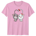 Two Cute Cats Making A Heart Cat Lover Couple Valentines Day Gift Unisex , , , Long Sleeve Tee