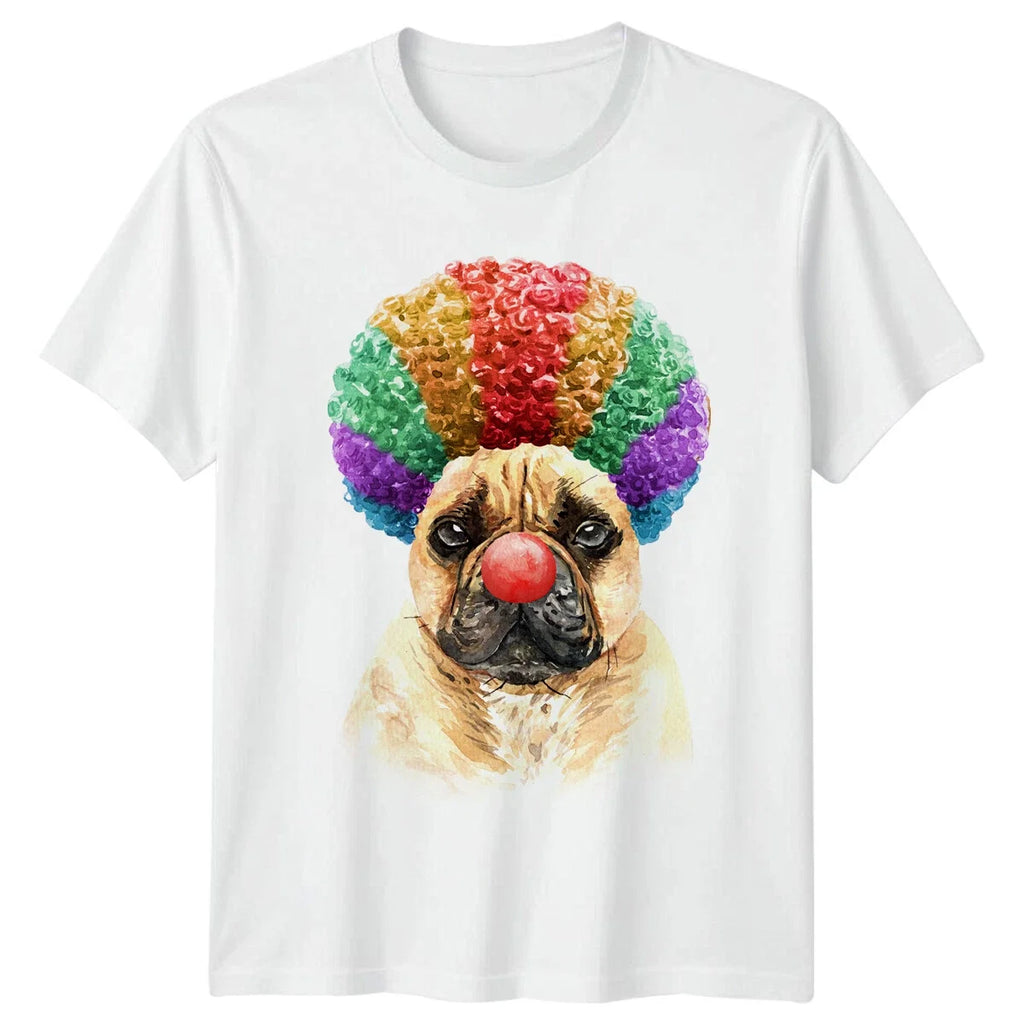 Pug Clown Dog Funny Animals Mens Cute Pet Tee Unisex , , , Long Sleeve Tee