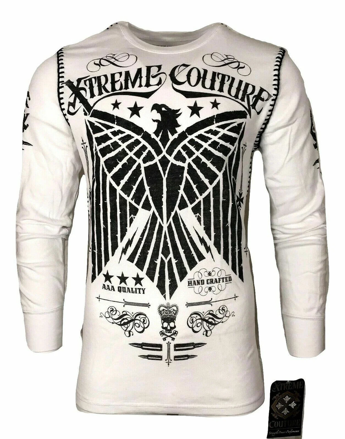Xtreme Couture by Affliction Men's Thermal Shirt CONNECT White Unisex , , , Long Sleeve Tee