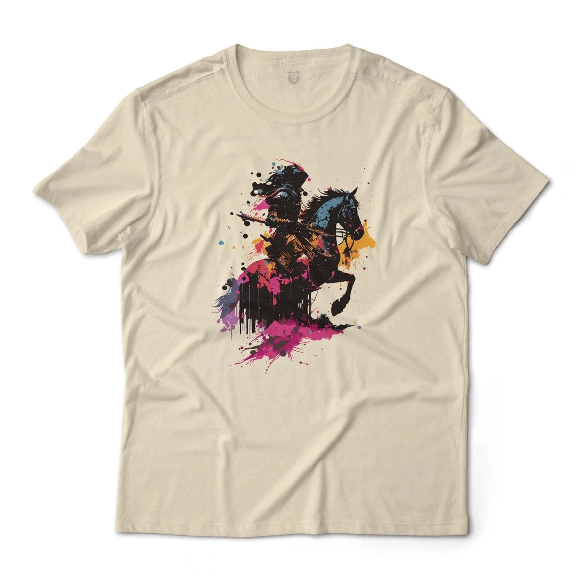 Knight Ink Splatter Art Style Fantasy Aesthetic Graphic Unisex , , , Long Sleeve Tee