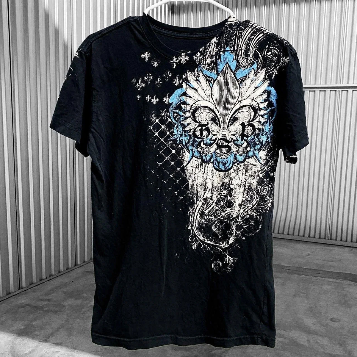 00s Y2K Fluer De Lis Grunge Archaic Affliction Shirt Sz S/M Unisex , , , Long Sleeve Tee
