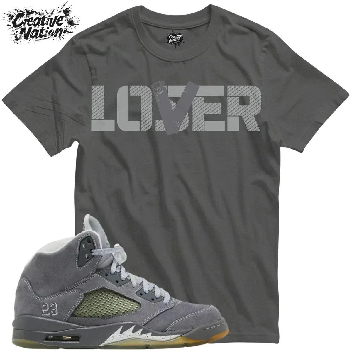 Shirt To Match 5 Wolf Grey Unisex Tee Sneaker Shirt Lover Shirt Sneaker Tee Unisex , , , Long Sleeve Tee