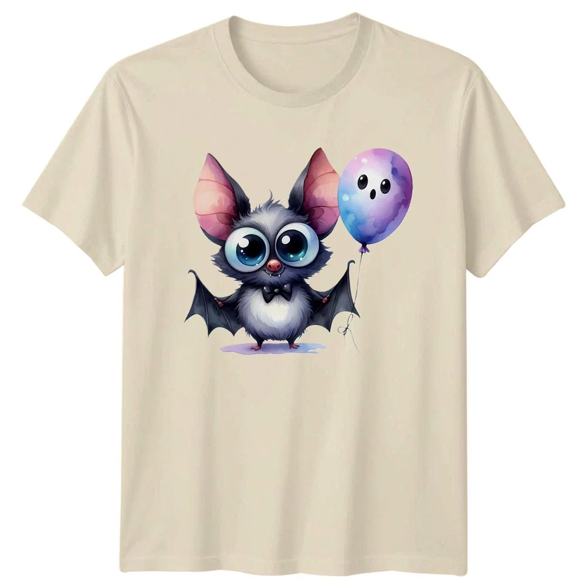 Cute Bat Balloon Bats Animals Mens Womens Tee Graphic Unisex Top Unisex , , , Long Sleeve Tee