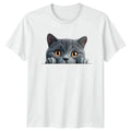 Peeking Cute Grey Cat Cute Cat Animals Birthday Gift For Him And Her Unisex , , , Long Sleeve Tee