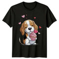 Beagle Puppy Cupcake Hearts Men�s Women�s Tee Graphic Unisex Top Unisex , , , Long Sleeve Tee