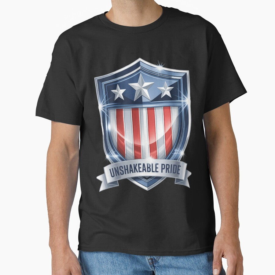 Unshakeable Pride Chrome Shield Patriotic Star Emblem by OldGloryForge