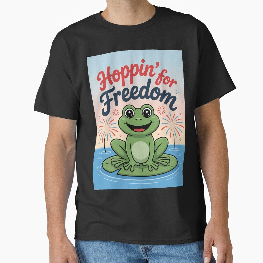 Hoppin’ for Freedom – Patriotic Frog Cartoon by OldGloryForge