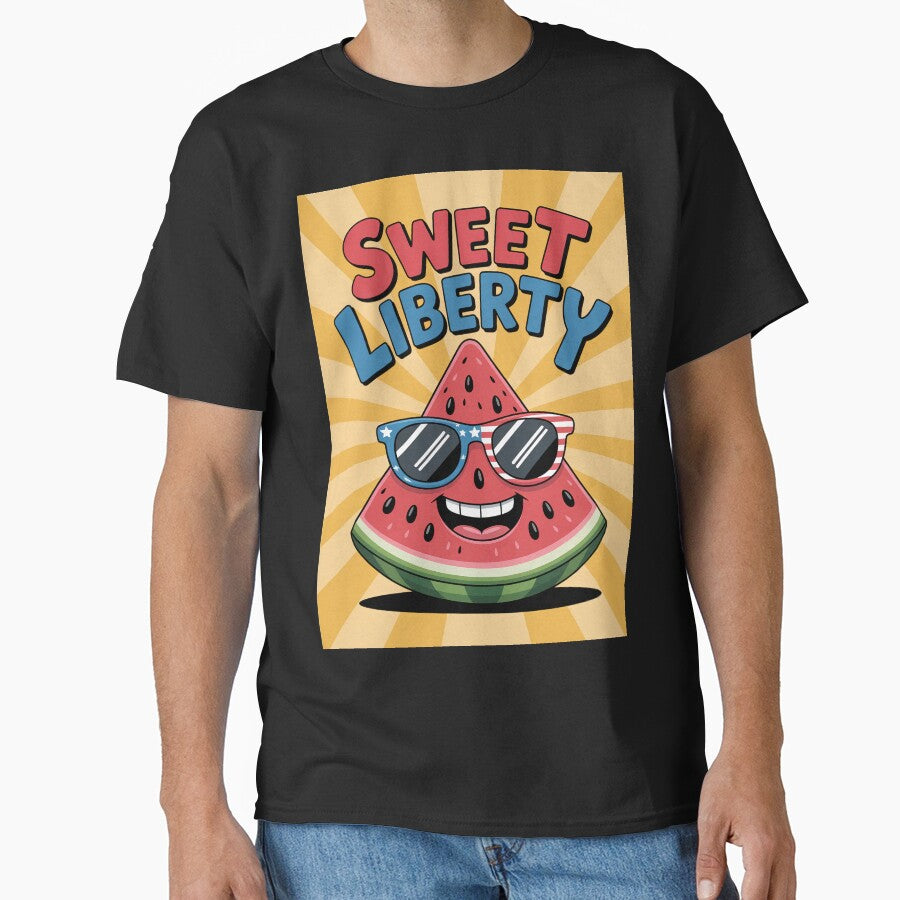 Sweet Liberty – Patriotic Watermelon Cartoon by OldGloryForge