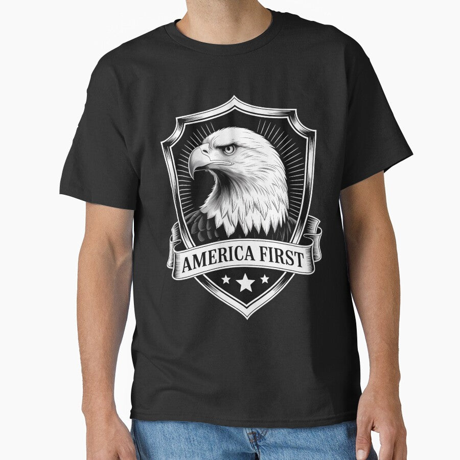 Bold Eagle Emblem – Patriotic Circular Badge with Star‑Ring Border by OldGloryForge