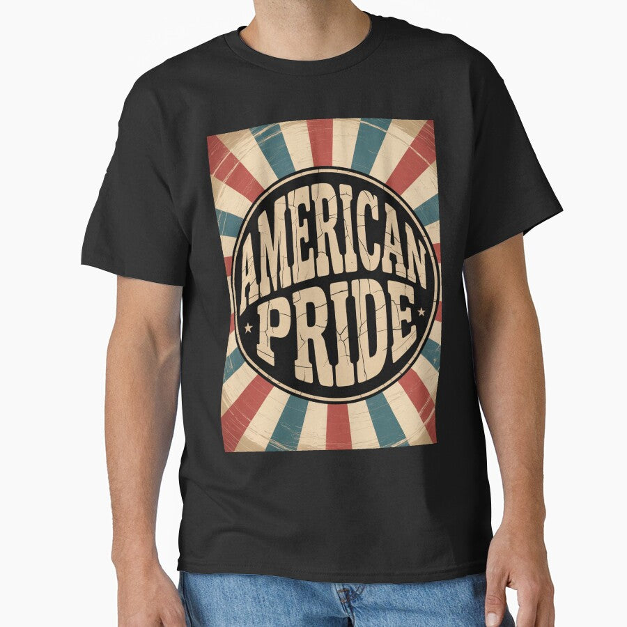 American Pride Vintage 70s Patriotic Sunburst Badge by OldGloryForge