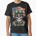 Tactical Skull and Distressed American Flag by OldGloryForge