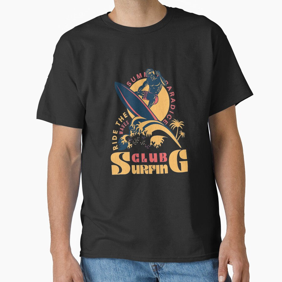Surfing Club (Ride the waves) by Life Stuff Unisex , , , Long Sleeve Tee