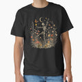 Dancing Skeleton Among Wildflowers Beneath Moonlit Butterflies by Daisy Grimes