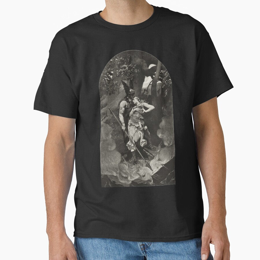 Wotan takes leave of Brunhild (1892) by Konrad Dielitz by CleaViolet