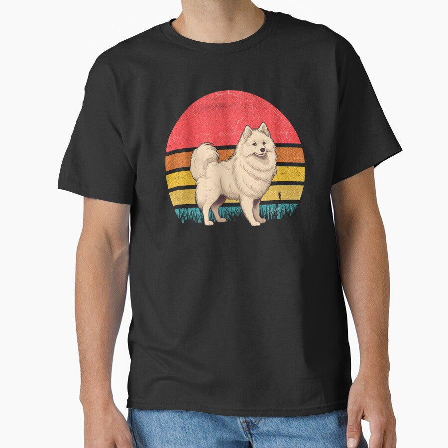 American Eskimo Vintage Retro Sunset by rafaeltto