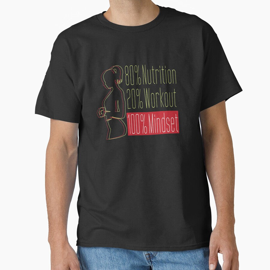 80% Nutrition 20% Workout 100% Mindset workout by Viralvibes92 Unisex , , , Long Sleeve Tee