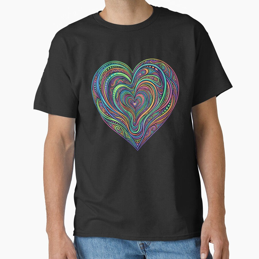 Psychedelic Love – Trippy Heart Waves by RH Design Lab
