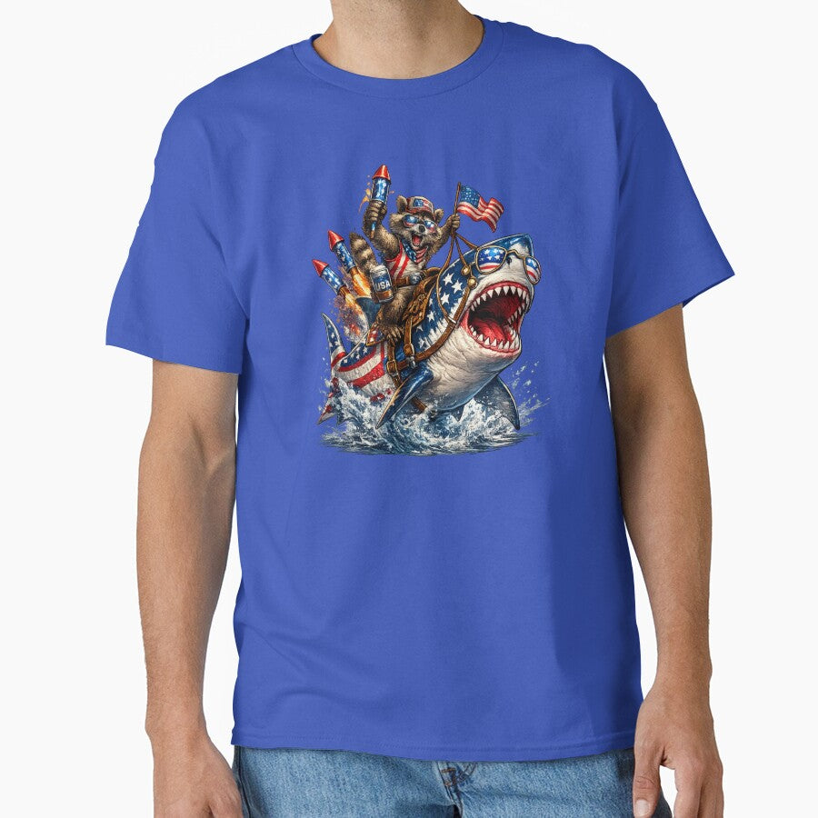 USA Shark Riding Raccoon by Willyboy16