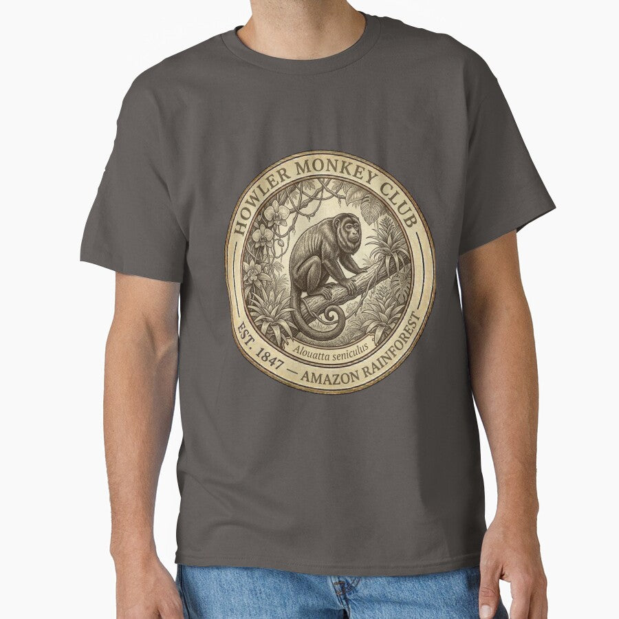 Howler Monkey Club Amazon Rainforest Vintage Badge by CalmCapy Co