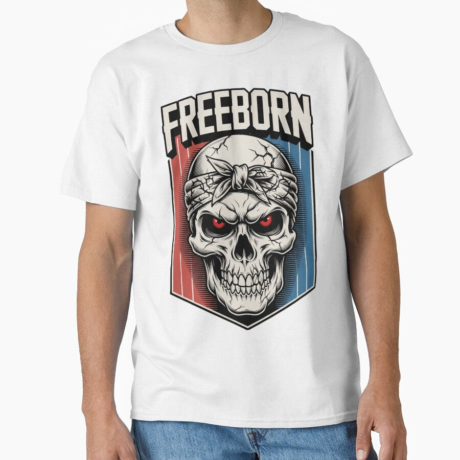 Freeborn Vintage Skull Americana Shield by OldGloryForge