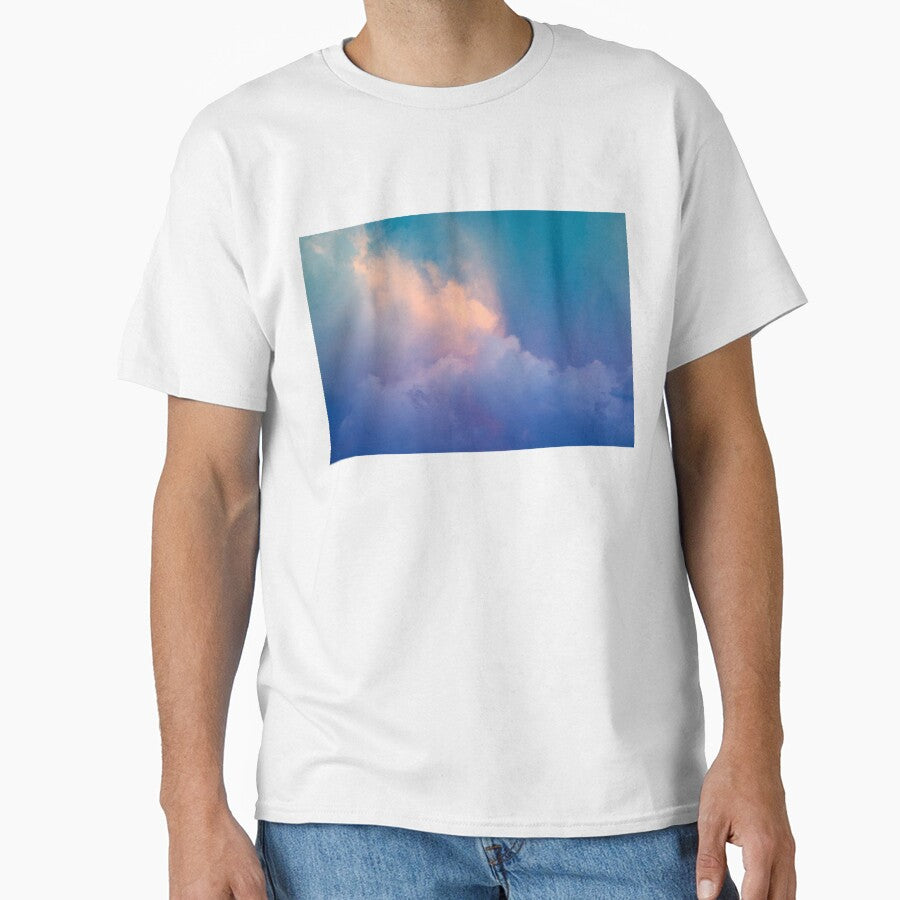 Chic Blue Color with Gradient Rainbow Cloud by jeanyun48
