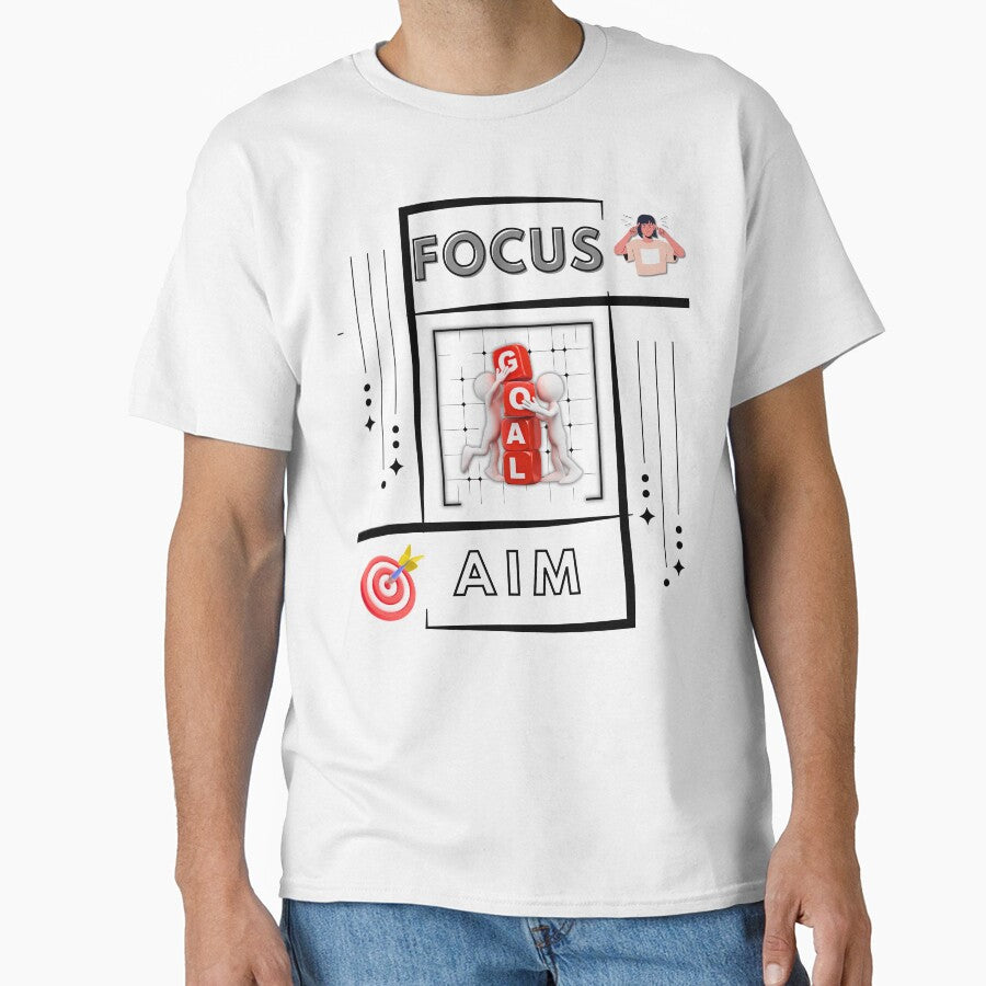 Focus on your goal meditational T-shirts by Pixel Craft Print