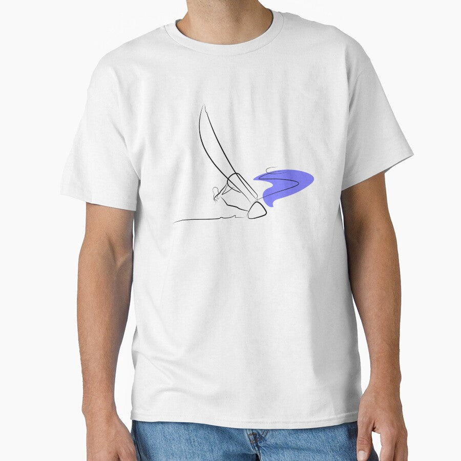 Windsurfing one line art by evk-art