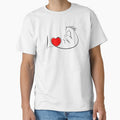I love animals, horse, dog and cat with red heart. One line drawing by evk-art