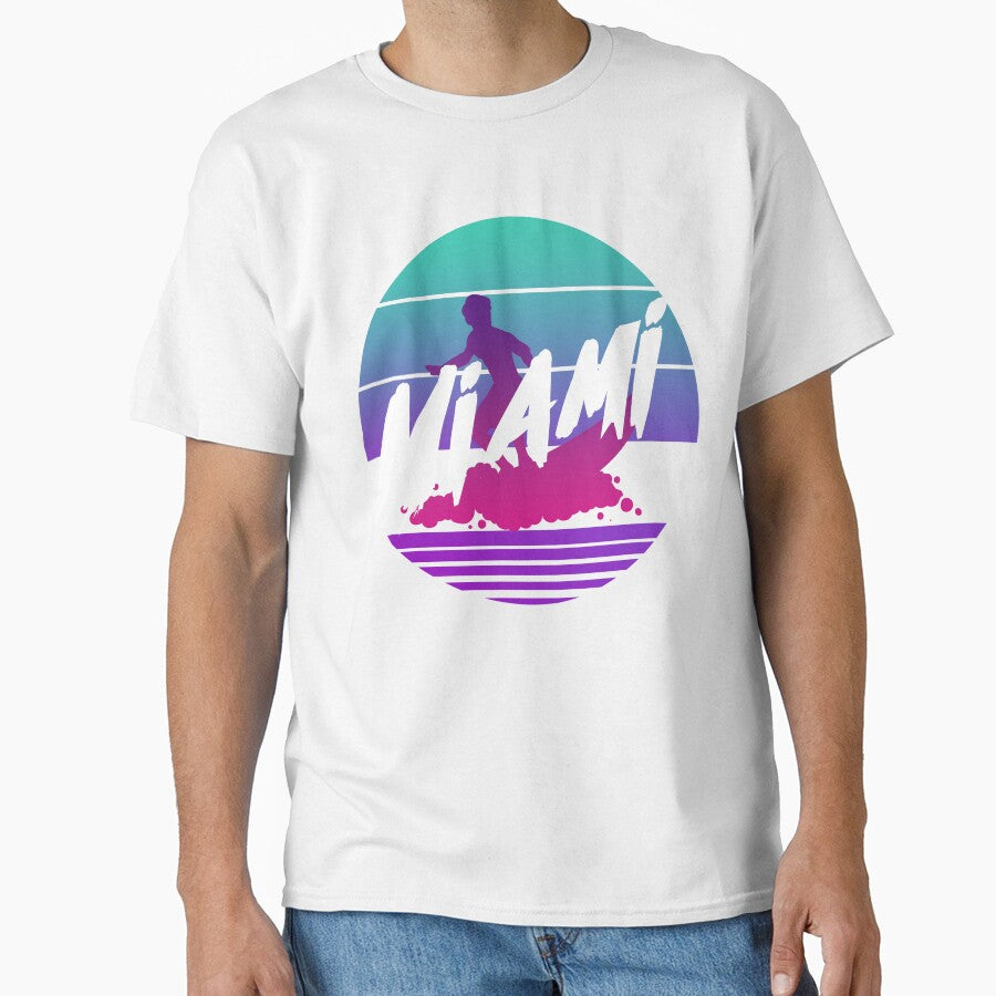 Miami Retro T Shirt by Craig Rooney