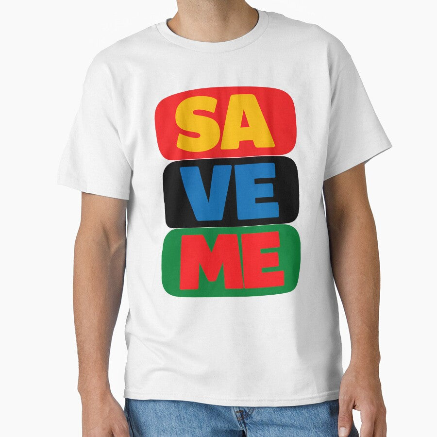 SAVE ME Typography Design | Bold Minimal Text Design by TeeTimeTreasure