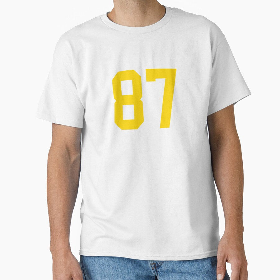 Bold Yellow Sport Number 87 by NECHSTORE